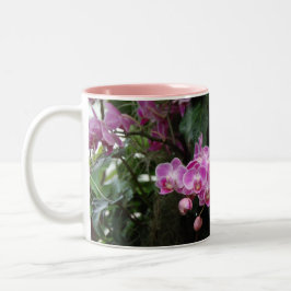 Pink Orchid Floral Fotografie Zweifarbige Tasse