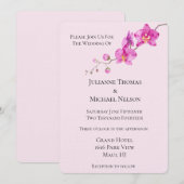 Pink Orchid Floral Wedding Einladung (Vorne/Hinten)