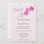 Pink Orchid Floral Wedding Einladung (Vorderseite)