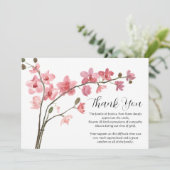 Pink Orchid florale Beerdigung Tod Vielen Dank Einladung (Stehend Vorderseite)