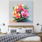 Pink Orchid Flower Arrangement Leinwanddruck (Insitu (Schlafzimmer))