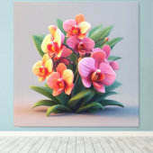 Pink Orchid Flower Arrangement Leinwanddruck (Insitu (Holzboden))