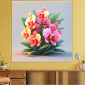 Pink Orchid Flower Arrangement Leinwanddruck (Insitu (Wohnzimmer))