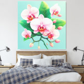 Pink Orchid Flower Arrangement Leinwanddruck (Insitu (Schlafzimmer))
