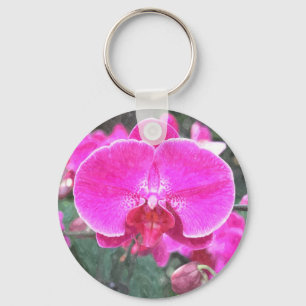 Pink orchid flower, floral photography schlüsselanhänger