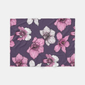 Pink orchid flowers fleecedecke (Vorderseite (Horizontal))