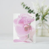 Pink Orchid | Happy Birthday Postkarte (Stehend Vorderseite)