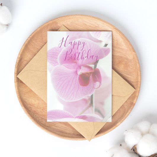 Pink Orchid | Happy Birthday Postkarte