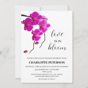 Pink Orchid Love Is In Bloom Brautparty Einladung