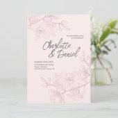 Pink Orchid Momente | Hochzeit Einladung (Stehend Vorderseite)