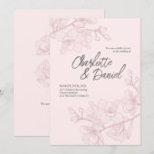 Pink Orchid Momente | Hochzeit Einladung (Vorne/Hinten)