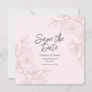 Pink Orchid Momente Hochzeit Save the Date Einladung