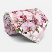 Pink Orchid Neck Tie Krawatte (Gerollt)