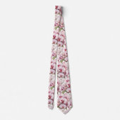 Pink Orchid Neck Tie Krawatte (Rückseite)