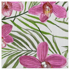 Pink orchid pattern stoff
