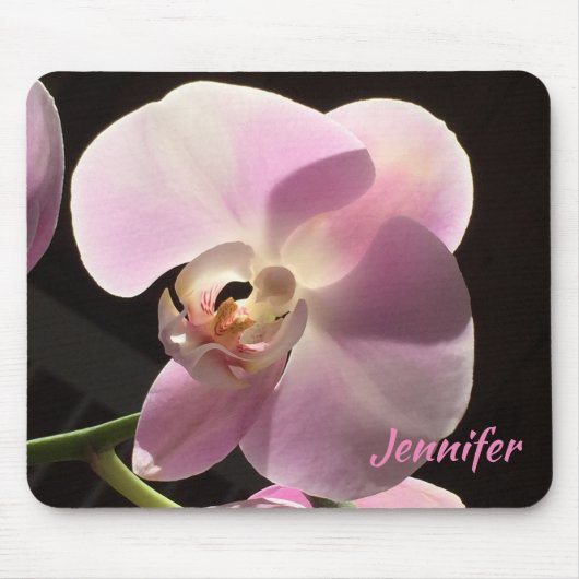 Pink Orchid Personalisiert Floral Mouse Pad Mousepad (Vorne)