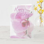 Pink Orchid | Personalisierter Geburtstag Karte (Gelbe Blume)