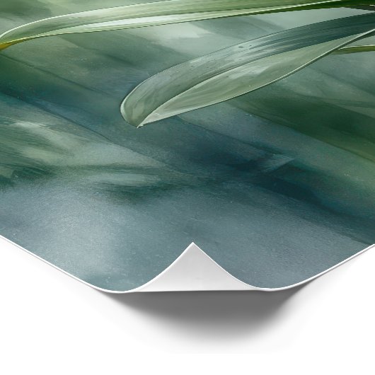 Pink Orchid Plant On Bamboo Background Poster (Ecke)