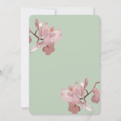  Pink Orchid Sage Green Einladung (Rückseite)
