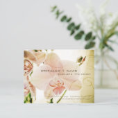 Pink Orchid Save the Date Postkarte (Stehend Vorderseite)