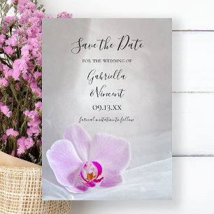 Pink Orchid und Bridal Veil Hochzeit Save the Date