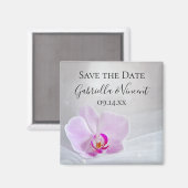 Pink Orchid und Bridal Veil Hochzeit Save the Date Magnet (Vorderseite/Rückseite)