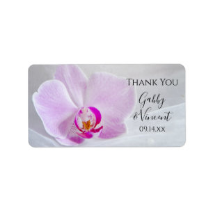 Pink Orchid und Veil Wedding Danke Ihnen für Tags Adressaufkleber