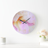 Pink Orchid Wall Clock Große Wanduhr (Zuhause)