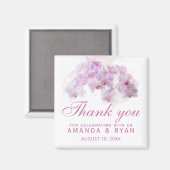 Pink Orchid Watercolor Blume Wedding Danke Magnet (Vorderseite/Rückseite)