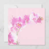 Pink Orchid Watercolor Splash Vielen Dank Dankeskarte (Rückseite)