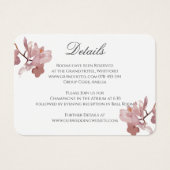 Pink Orchid Wedding Information Card (Vorderseite)
