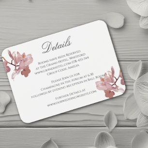 Pink Orchid Wedding Information Card