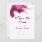 Pink Orchid Wedding Save the Date Announcement Einladung (Vorderseite)