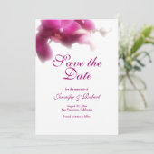 Pink Orchid Wedding Save the Date Announcement Einladung (Stehend Vorderseite)