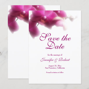 Pink Orchid Wedding Save the Date Announcement Einladung