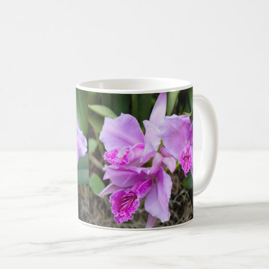 Pink Orchids Bouquet Kaffeetasse (VorderseiteRechts)