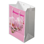 Pink Orchids “Happy Easter”  Mittlere Geschenktüte (Vorderseite Schrägansicht)