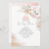 Pink Orchids Pampas Grass Rainbow Baby Dusche Einladung (Vorne/Hinten)
