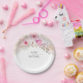 Pink Orchids Pampas Grass Tropical Exotic Pappteller (Party)