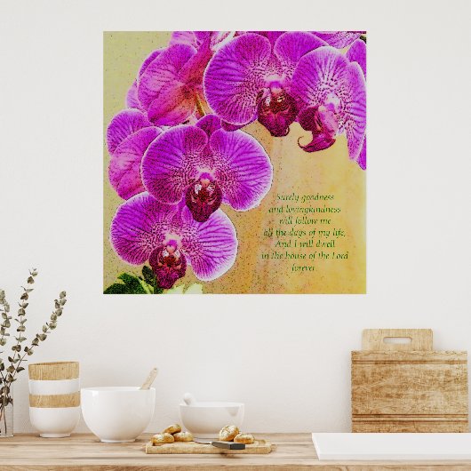 Pink Orchids Psalm 23 Custom Art Poster (Küche)