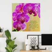 Pink Orchids Psalm 23 Custom Art Poster (Heimbüro)