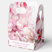 Pink Orchids Watercolor Gefälligkeitsboxen Geschenkschachtel (Geöffnet)