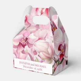 Pink Orchids Watercolor Gefälligkeitsboxen Geschenkschachtel