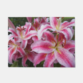 Pink Oriental Lilies Floral Fußmatte (Vorderseite)