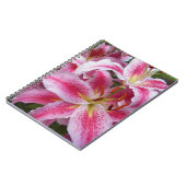 Pink Oriental Lilies Floral Notizblock (Linke Seite)