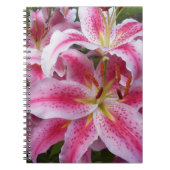 Pink Oriental Lilies Floral Notizblock (Vorderseite)