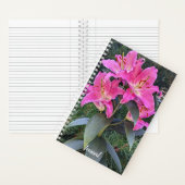 Pink Oriental Lilies Floral Notizblock (Innen)