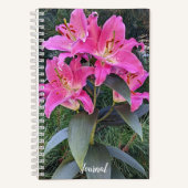 Pink Oriental Lilies Floral Notizblock (Vorderseite)