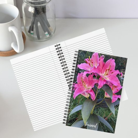 Pink Oriental Lilies Floral Notizblock