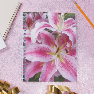 Pink Oriental Lilies Floral Notizblock